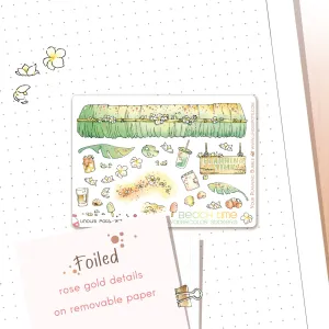Beach Time - Decorative Watercolor Stickers MINI -  Beach Banner FOILED ✨