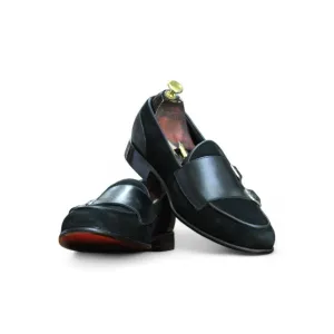 Black Double Loafer Suede Leather Shoes – Stylish Comfort by Posh Foot Wears