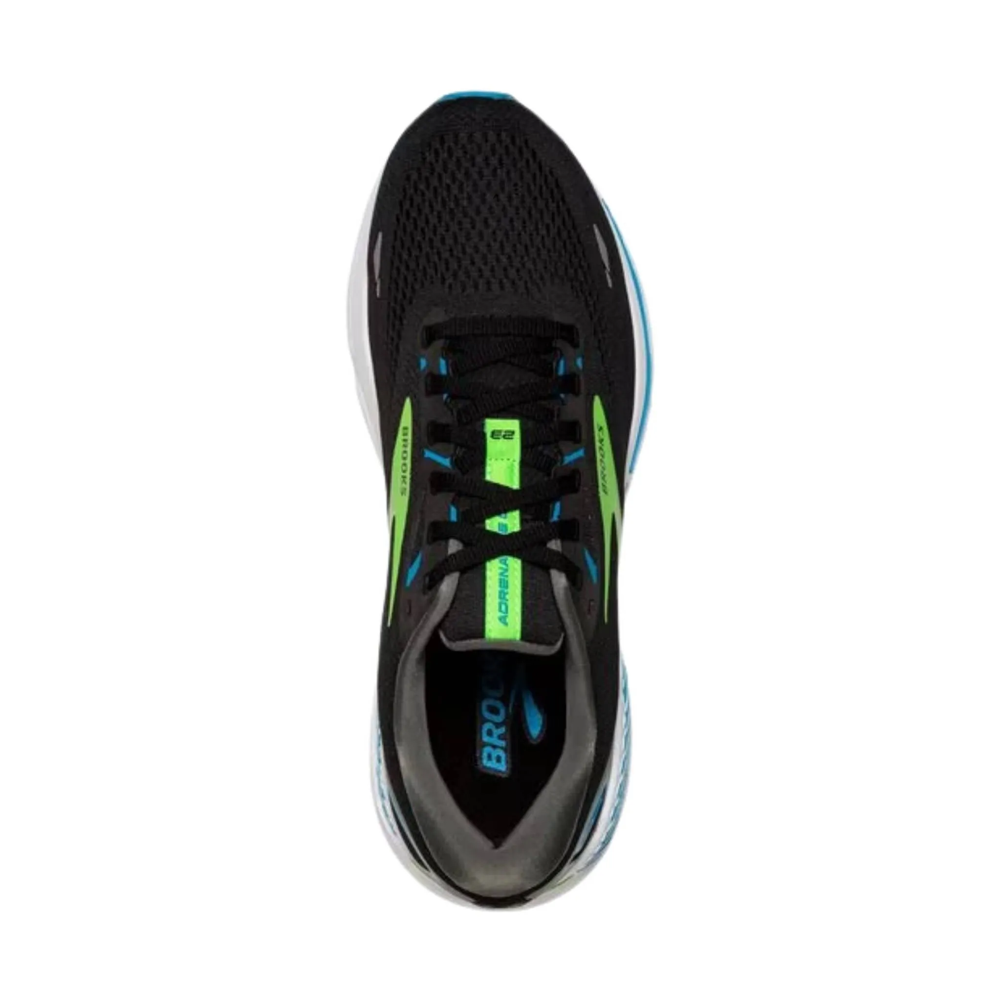 Brooks Men's Adrenaline GTS 23 Running Shoe - Black/Hawaiian Ocean/Green