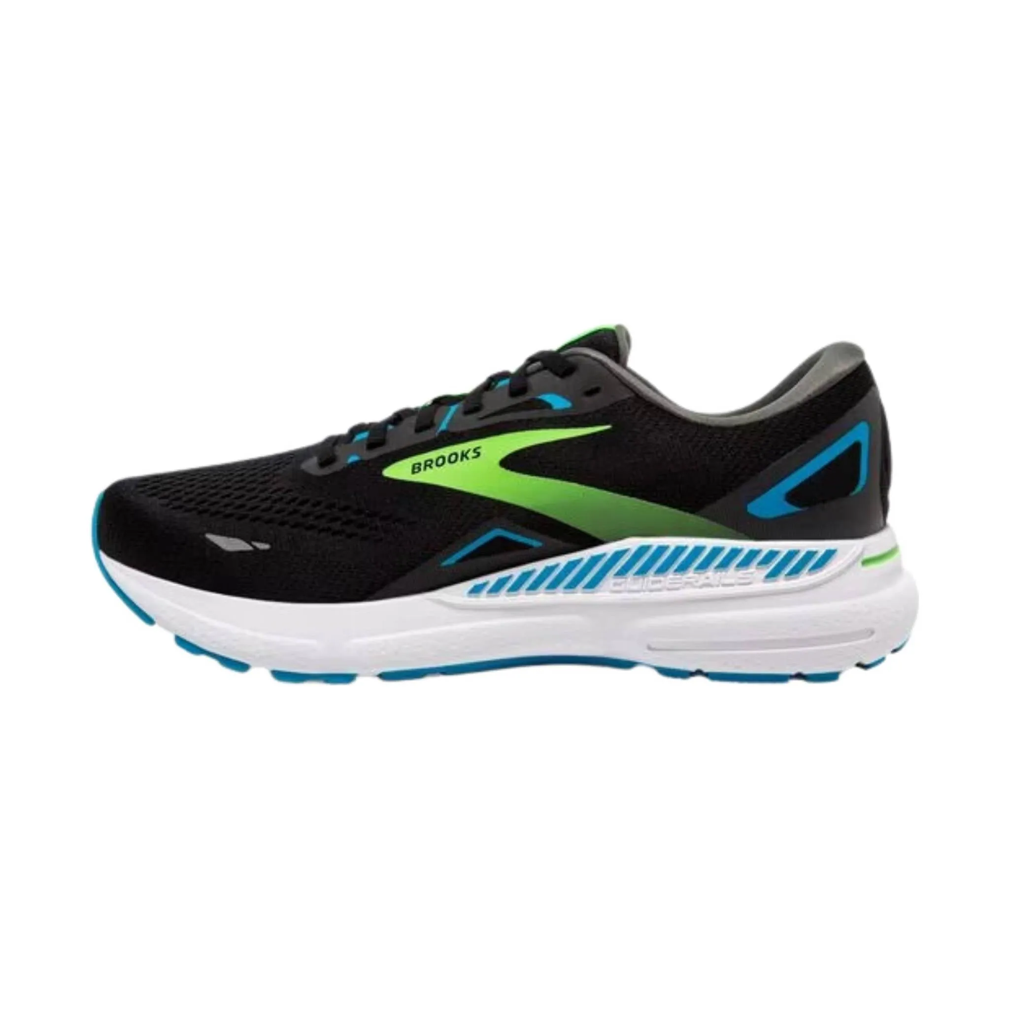 Brooks Men's Adrenaline GTS 23 Running Shoe - Black/Hawaiian Ocean/Green