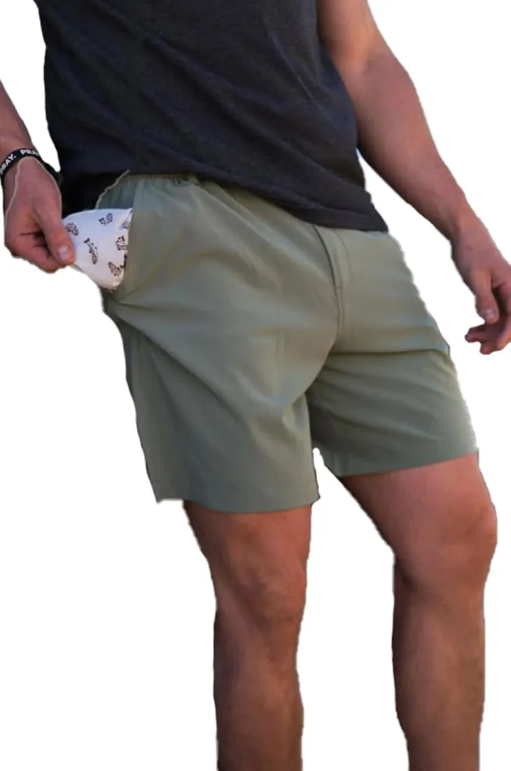 Burlebo Classic Deer Camo Everyday Shorts - Grey Pocket