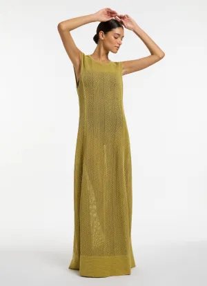 Echelle Crochet Maxi Dress - Pistachio