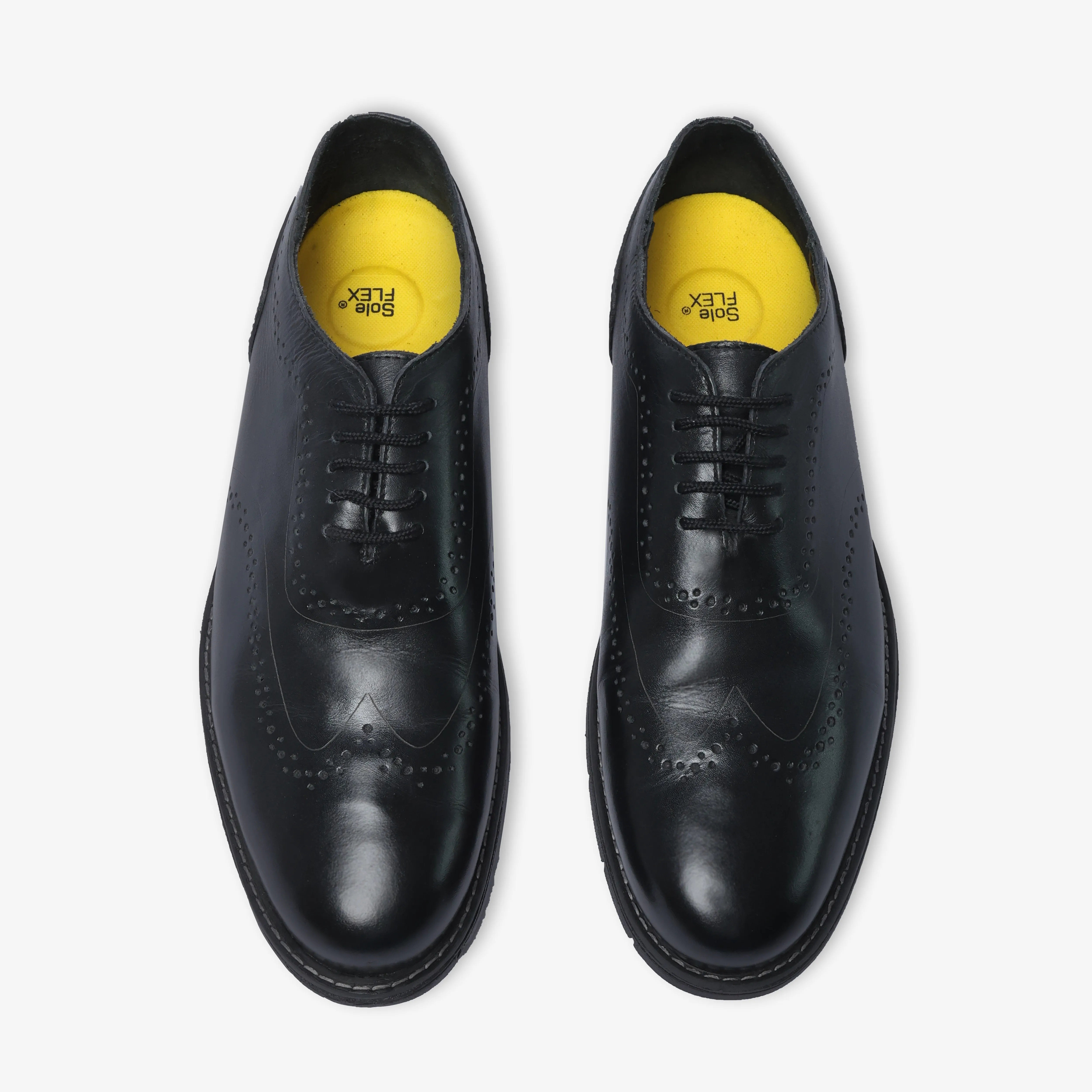 Fadano - VentureFlex Men's Wingtip Oxfords Black / Black