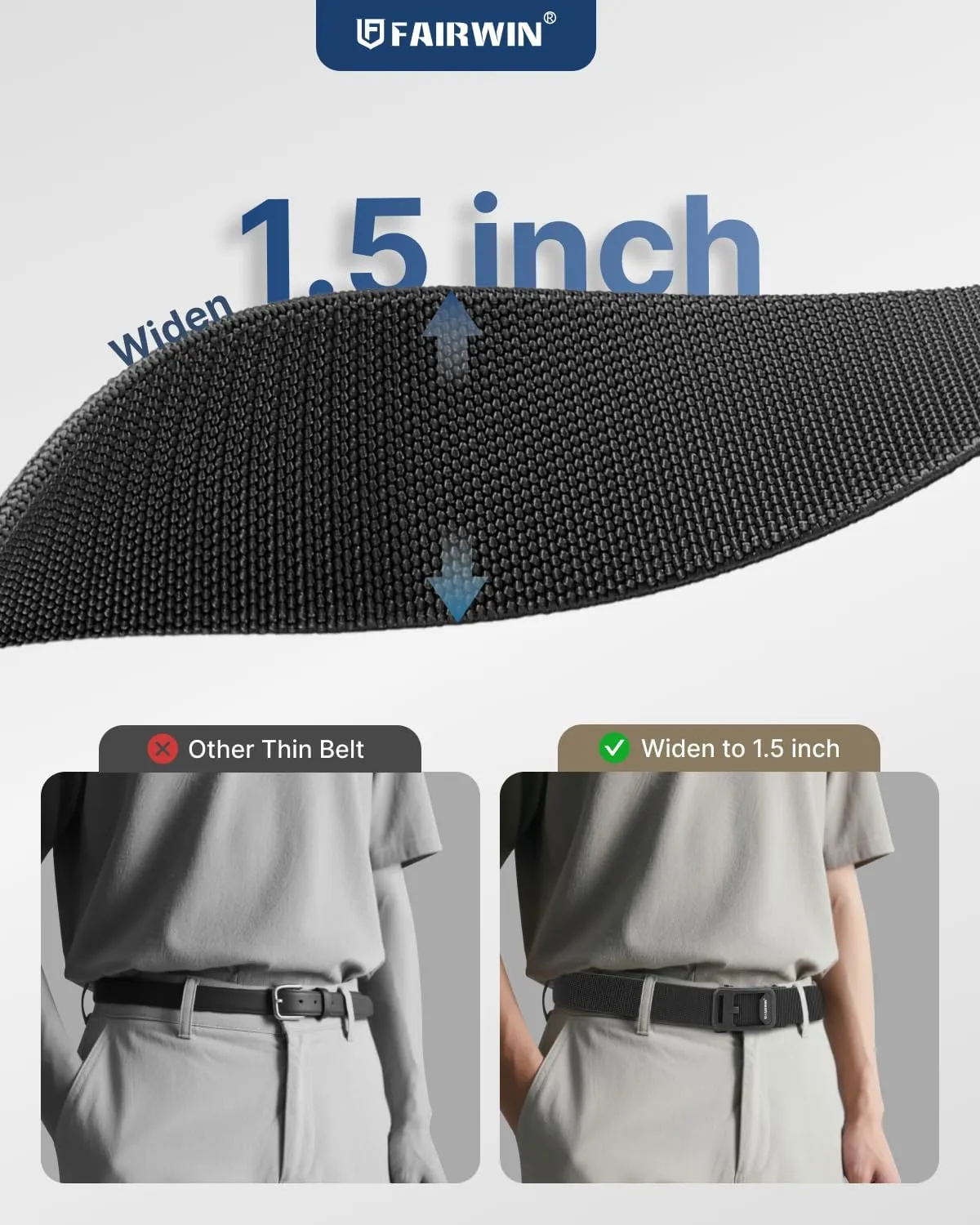 FAIRWIN Ratchet Belt for Men- Tactical Nylon Web Work Golf Belts with Automatic Buckle, Adjustable for Jeans Pants