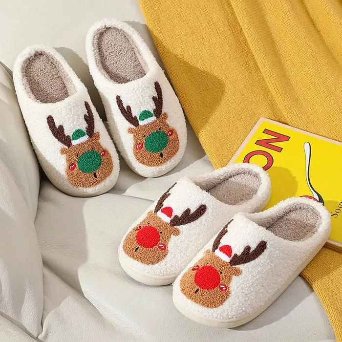 Festive Reindeer Indoor Slippers
