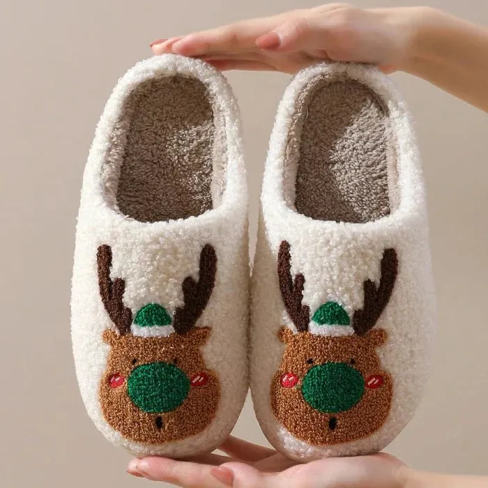 Festive Reindeer Indoor Slippers