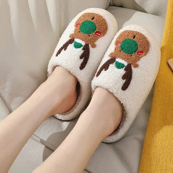 Festive Reindeer Indoor Slippers