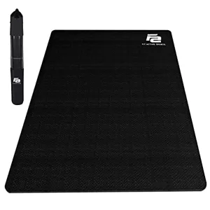 Fit Active Sports Large Exercise Mat 6' x 4' x 8mm | Thick Non-Slip Extra Wide Workout Mat for Home Gym, Cardio, Yoga, Floor Fitness, MMA, Plyo, and Jump Rope | High Density | Shoe Friendly