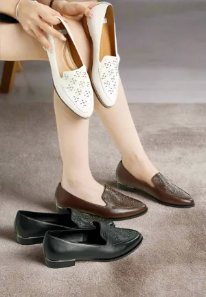 Gabassi Studded Genuine Leather Loafers