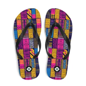 Ghanaian Kente Cloth Flip Flops
