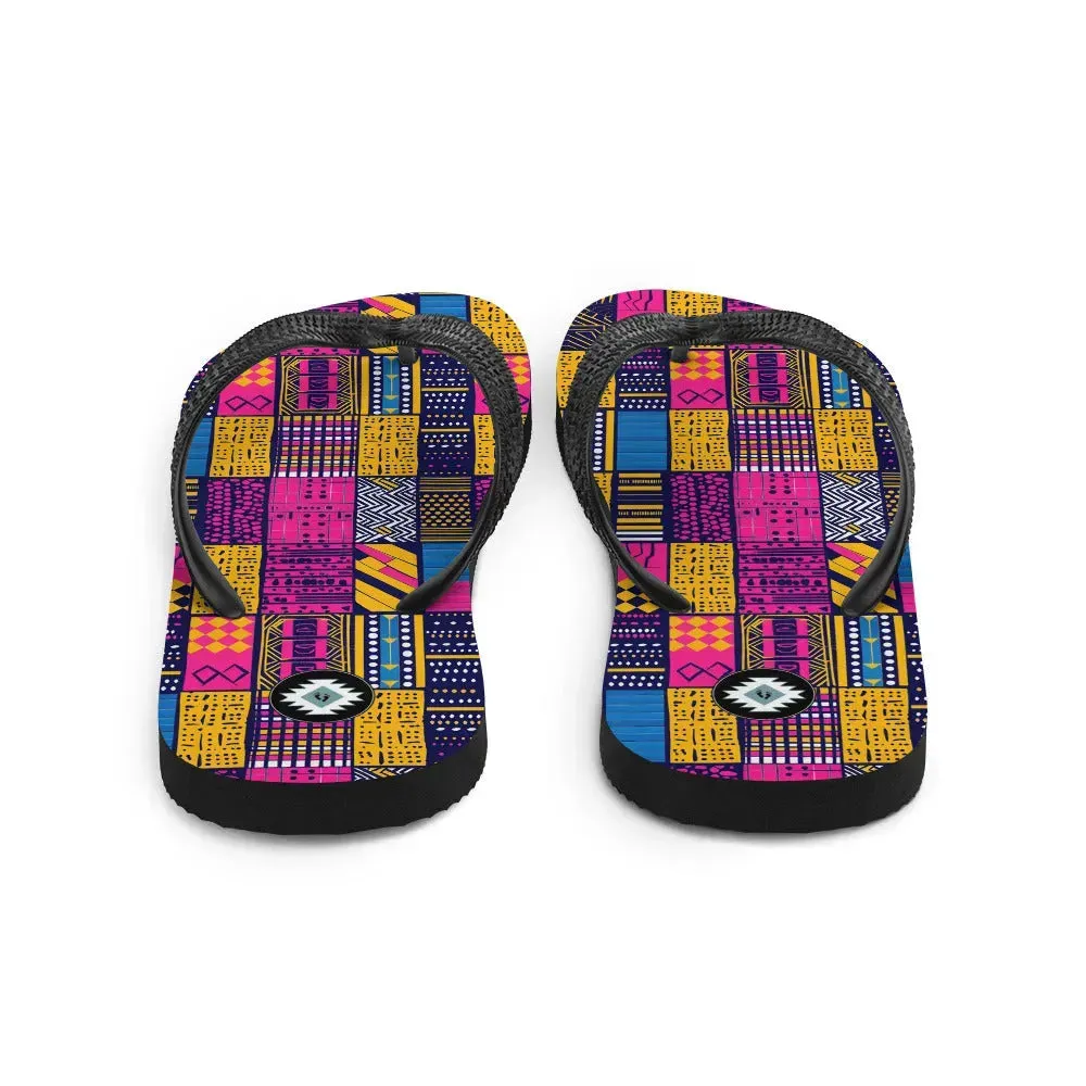 Ghanaian Kente Cloth Flip Flops