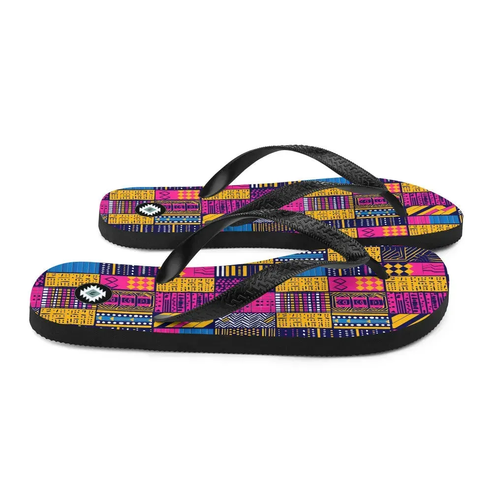 Ghanaian Kente Cloth Flip Flops