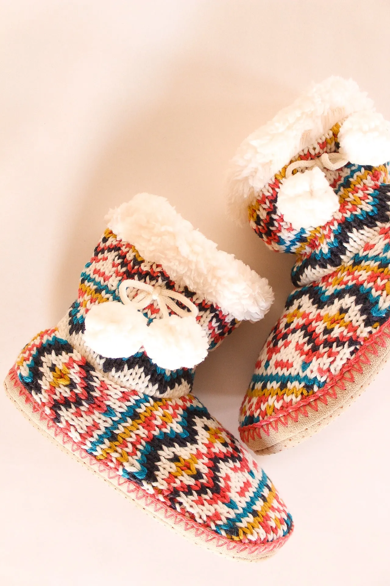 Hand Knit Indoor Slipper Boots