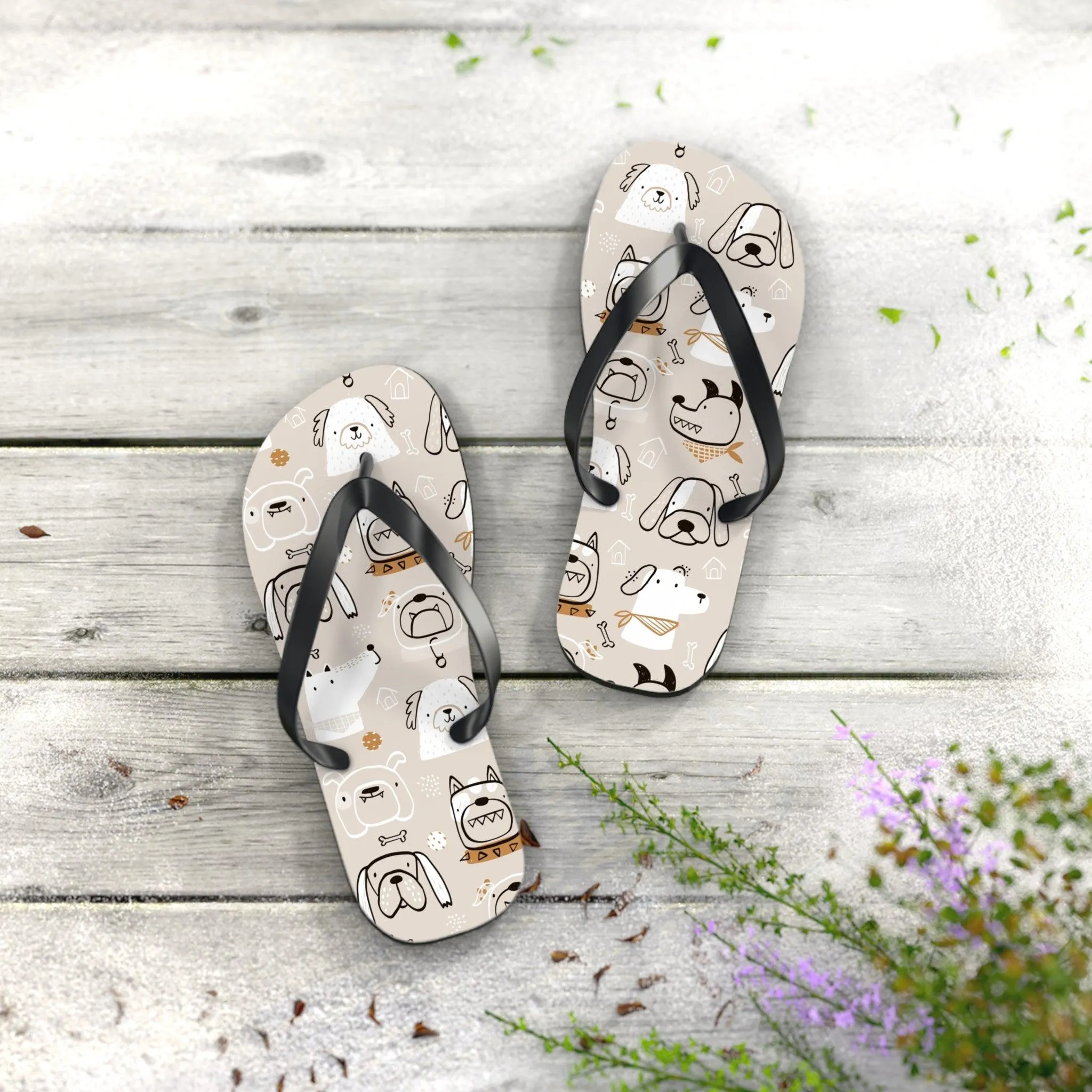Illustrated Doggers II Flip Flops