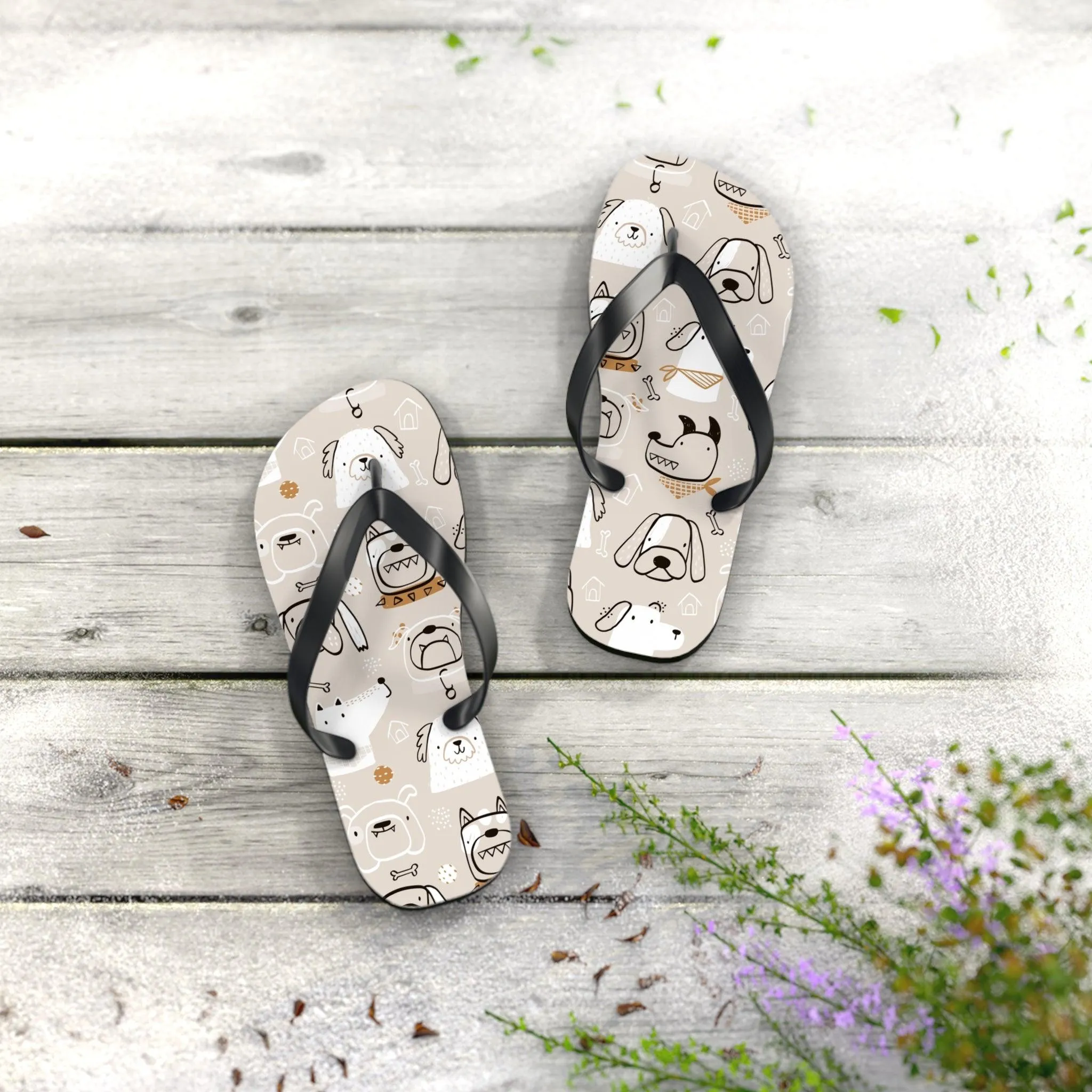Illustrated Doggers II Flip Flops