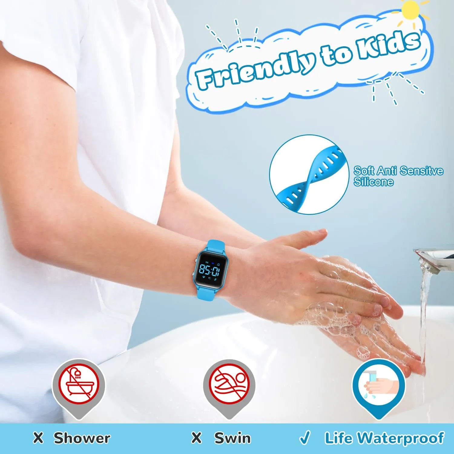 L LAVAREDO Waterproof Kids Digital Watches for Boys Girls,Sport Watch with Pedometer Stopwatch Vibration Alarm for Ages 5-13,No App Fitness Tracker Watch for Kids Teens Birthday Christmas Gifts