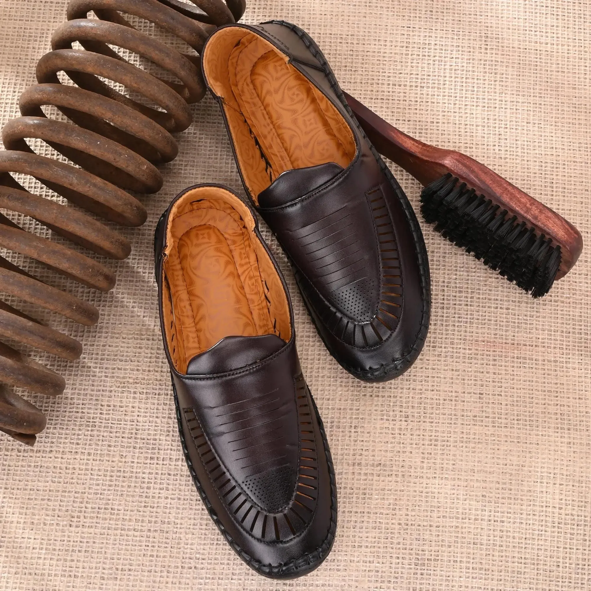 Loafers for Men Brown Formal Synthetic Leather Loafer