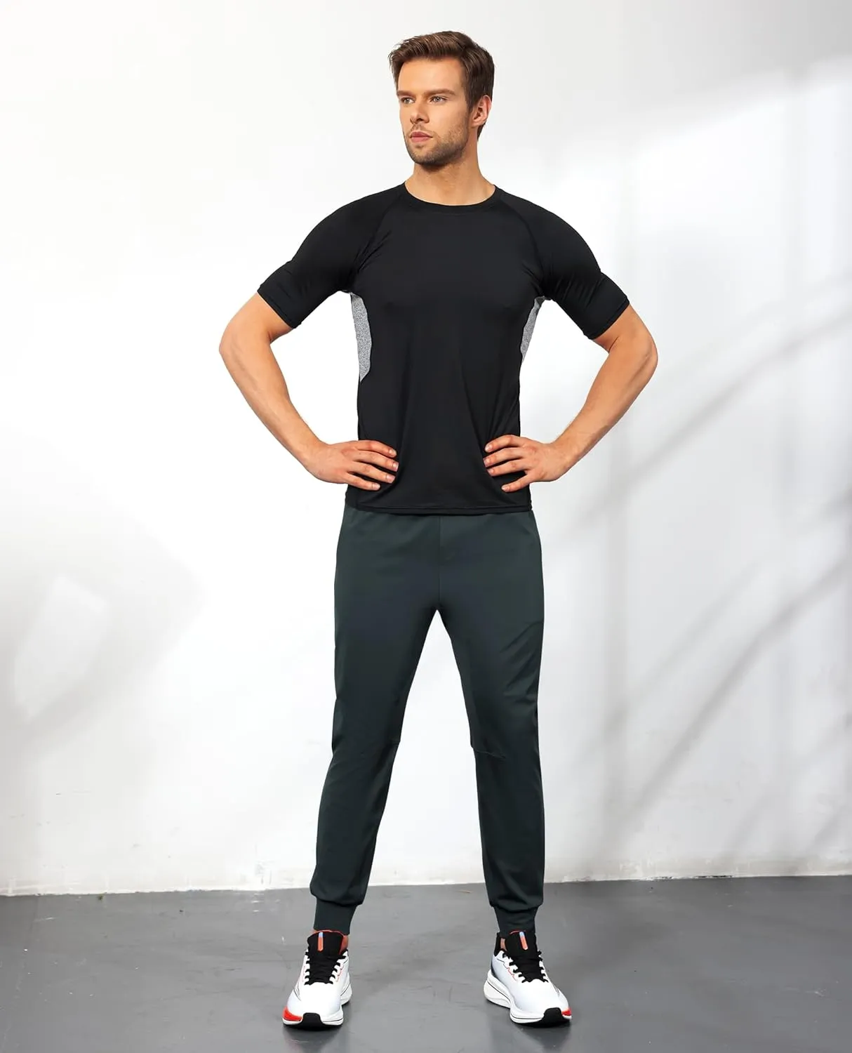 Mens Sweatpants Athletic Pants Workout Track Pants Traning Pants with Zipper Pockets Joggers for Men Gym, Running