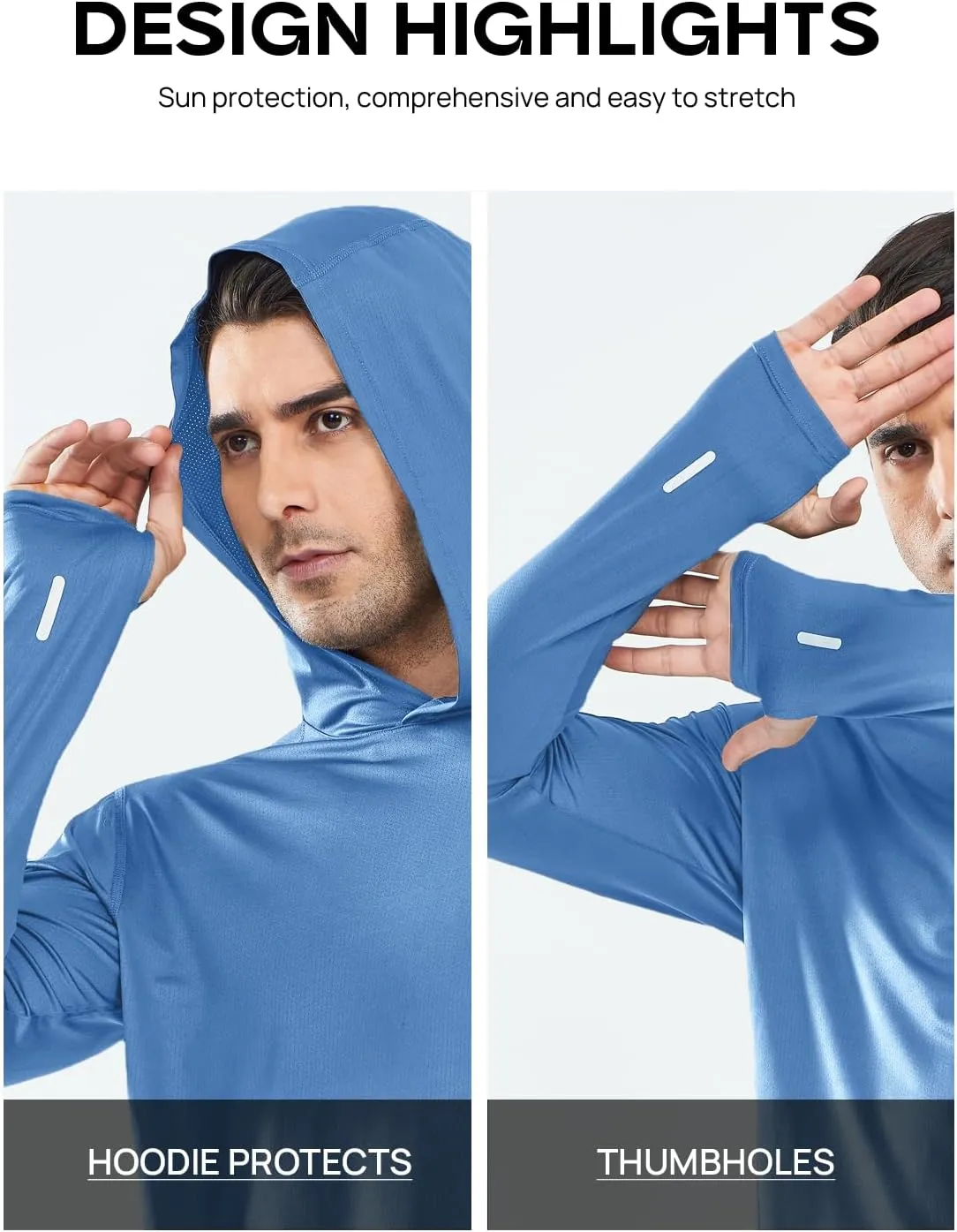 NORTHYARD Men's Sun Protection Hoodie Shirts Long Sleeve UPF 50  Rash Guard Swim Fishing Lightweight SPF UV Shirt with Hood
