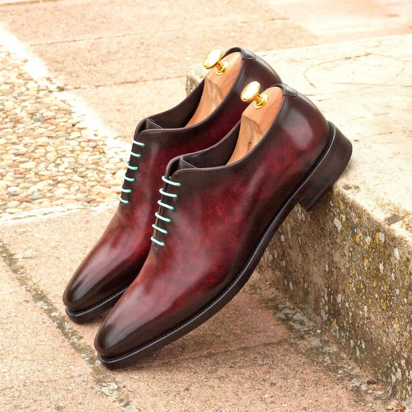 Pidara - Patina Denim red bottom sole oxford dress shoes