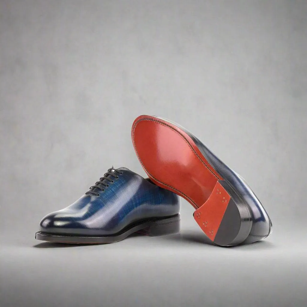 Pidara - Patina Denim red bottom sole oxford dress shoes