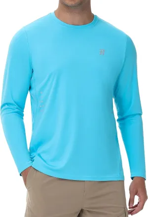 Runhit Men's UPF 50  Sun Protection Shirts Long Sleeve UV Swim Shirt Fishing Hiking Running Rash Guard Quick Dry Lightweight