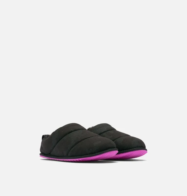 Sorel Women's Bodega Run Slippers- Black/ Bright Lavender