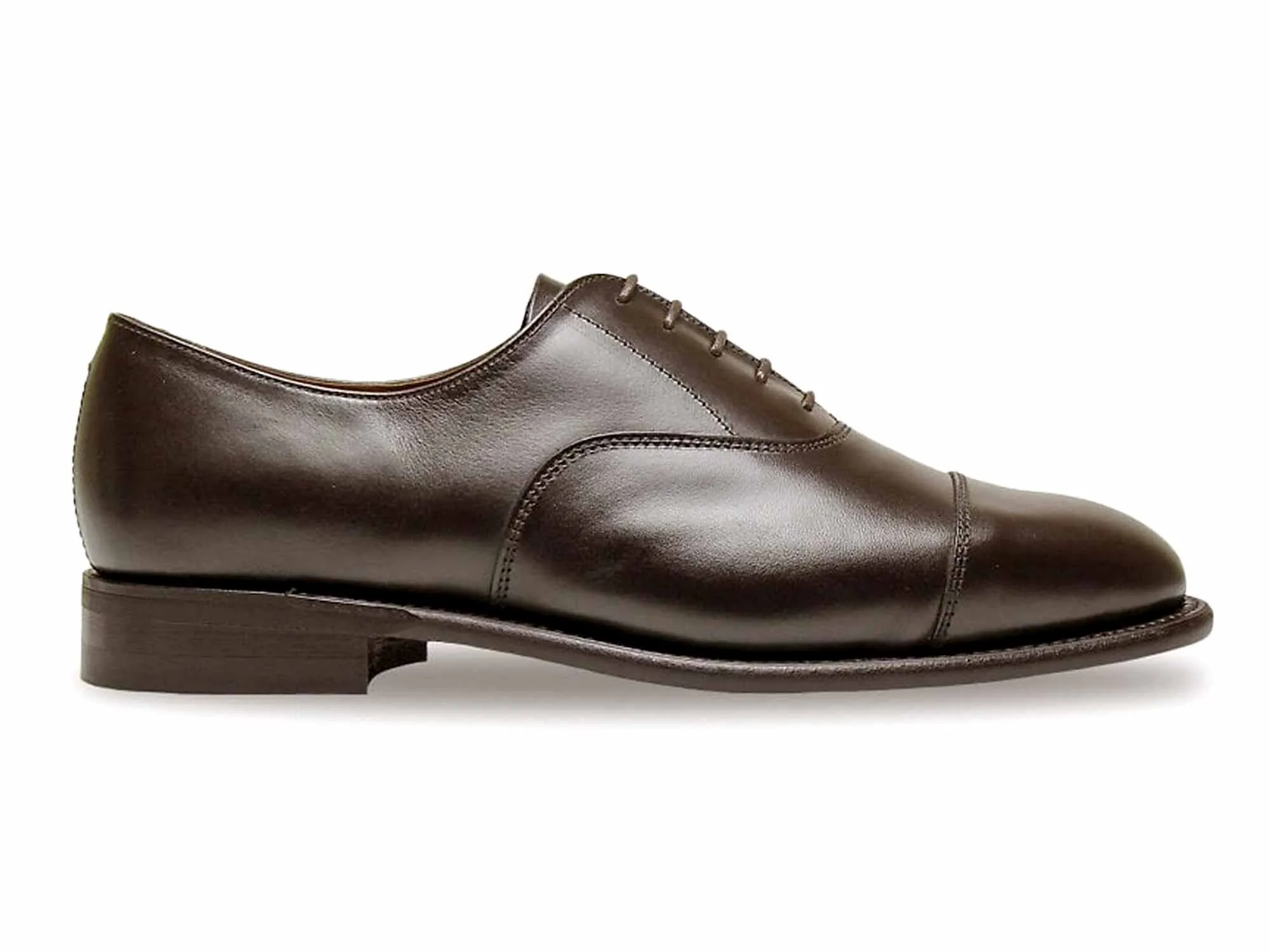 VARDY Mens Dark Brown Cap Oxford Shoe with Rubber sole by Sanders